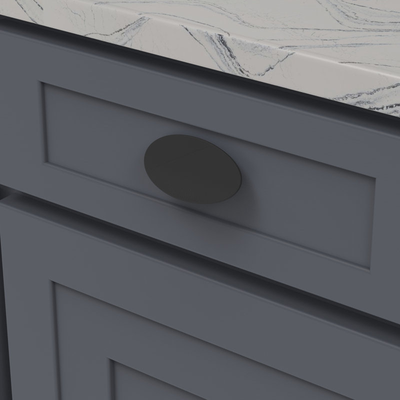 Bijou Grata Collection Pull 3-3/4 Inch x 1-78 Inch Oval, Matte Black