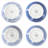  Reflections 16 Piece Assorted Stoneware Double Bowl Dinnerware Set in Blue