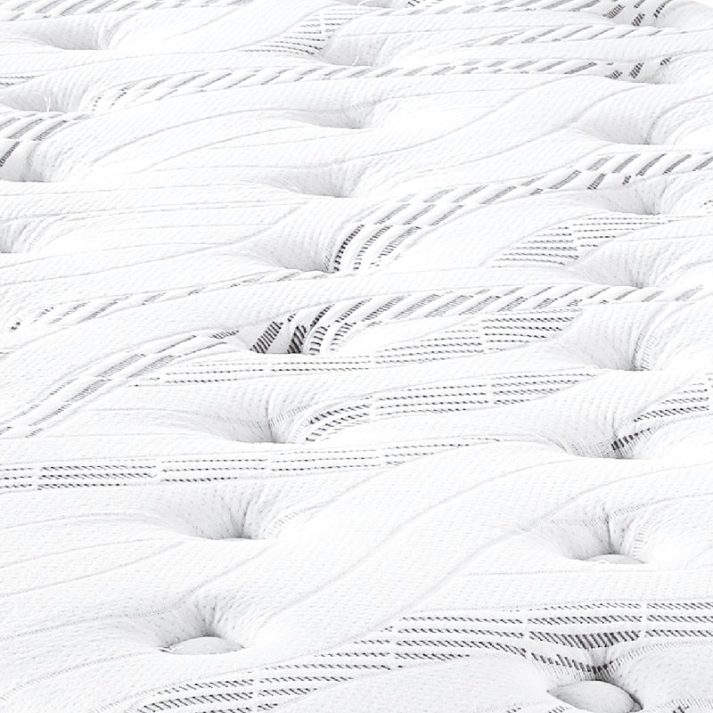 Matelas simple de 10 po - mi-ferme avec tissu anti-mèche, mousse viscoélastique imprégnée de gel pour une bonne nuit de sommeil, ressorts enveloppés sur le pourtour, réduction du dérangement des partenaires, mousse, rajeunissement réglable