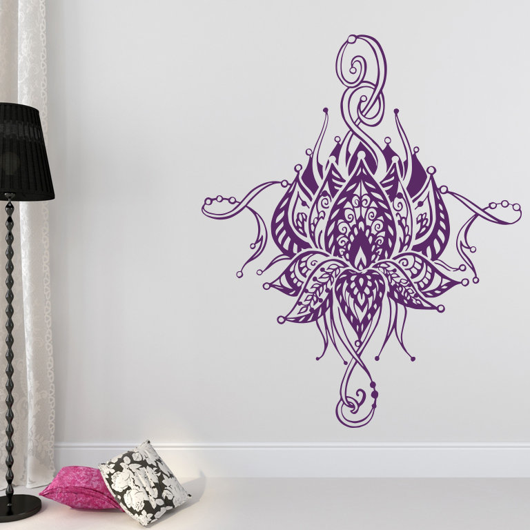 Décalcomanie murale fleur lotus Buller, Violet