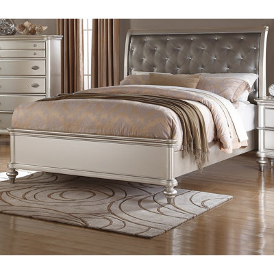 Tête de lit luxueuse en similicuir argenté avec tête de lit capitonnée 1pc