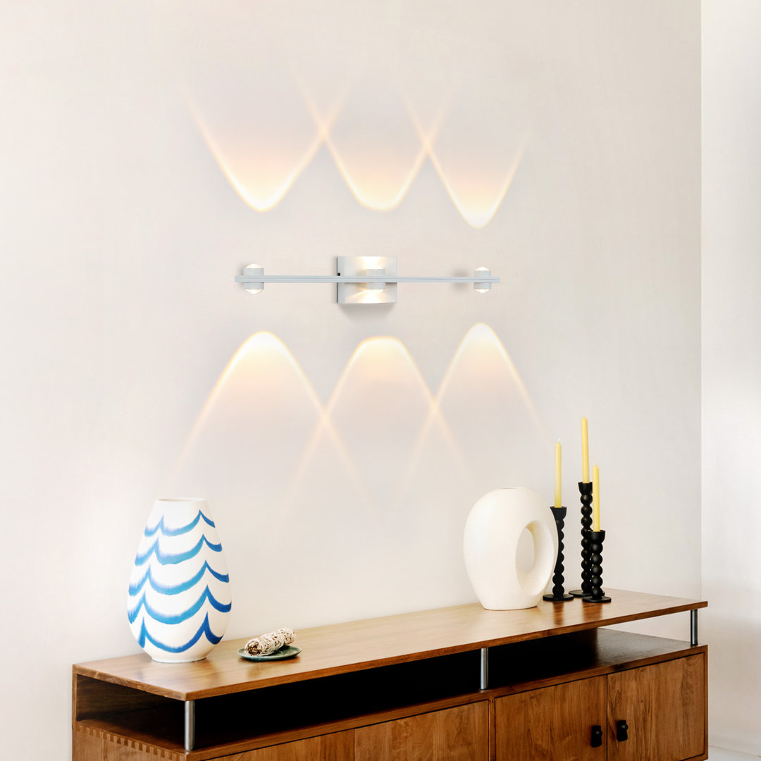 Perspections LED Wandleuchte Innen Wandlampe Schwarz - 7W Modern Wohnzimmer Wandbeleuchtung 3000K Warmwei Up Down Spotlicht Wandlicht Flurlampe Aus Me