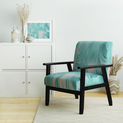 Havish - Abstract Water I - Fauteuil d'appoint rembourré en velours moderne