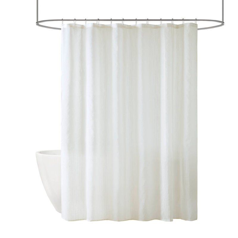 Rideau de douche transparent 1 pièce, H 72 po x l 84 po, Ivoire ivoire