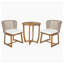 Ensemble bistro 3 pièces avec table ronde en bois d'acacia et chaises en osier