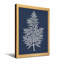 Plantes et fleurs, motif de feuille d'argent sur toile bleu marine-940824854-940824852-940824853
