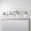 Meuble-lavabo 4 lumières en laiton vieilli l 32,5 po x H 9,5 po Lenhart avec verre bullé transparent-29538495