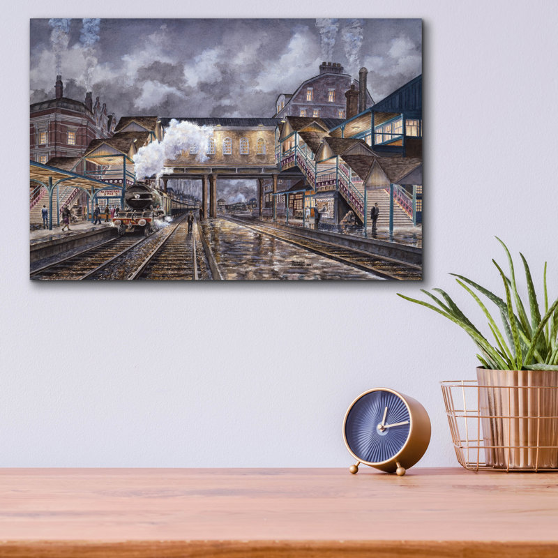 «Night Train To Edinbourough» par Stanton Manolakas, art mural en verre acrylique, H 12 po x l 16 po x P 0,13 po