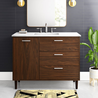 Baldwin 42'' Single Bathroom Vanity with Engineered Marble Top