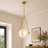 1 - Light Modern Brass Triangular Frame Integrated LED Globe Pendant Light