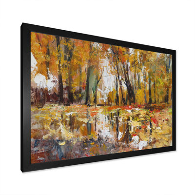"Autumn Forest Spatula Effect", peinture murale traditionnelle sur toile