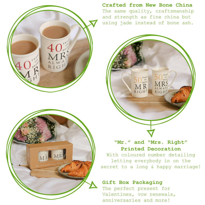 Porcelain Coffee Mug, 50th Anniversary