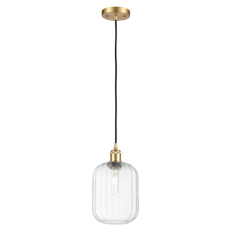 Mini-luminaire suspendu à cordon 1 lumière Ballston - Ameiya, Clair, Or satiné