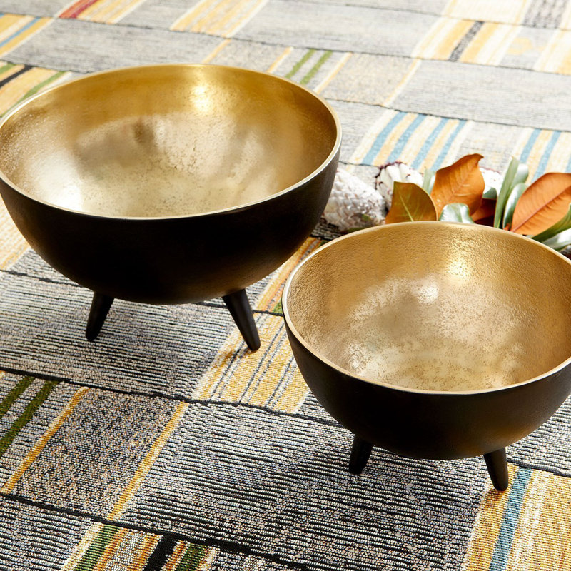 Inca Stainless Steel Decorative Bowl, 7.25" H x 11.5" W x 11.5" D