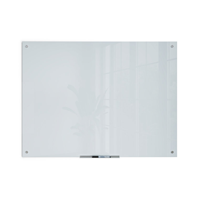 U Brands 35 in. x 23 in. White Frosted Surface Frameless Glass Dry Erase Board