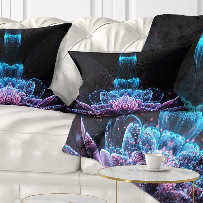 Coussin lombaire à fleur fractale floral