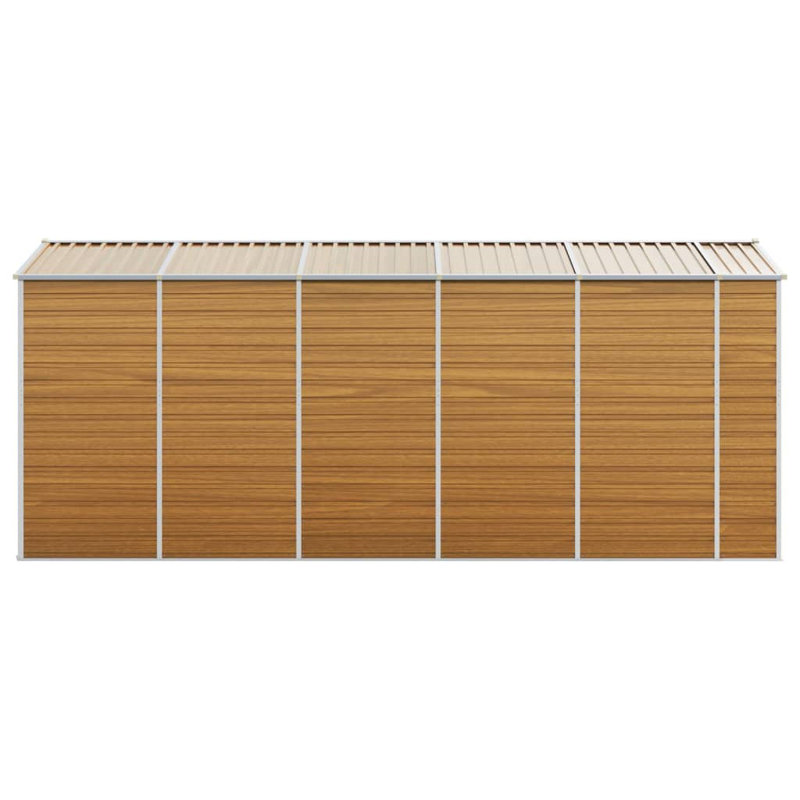 Vidaxl Garden Shed Light Brown Galvanized Steel 75.2 X 185.0 X 78.0 In, Brown, 78" H x 185" W x 75.2" D