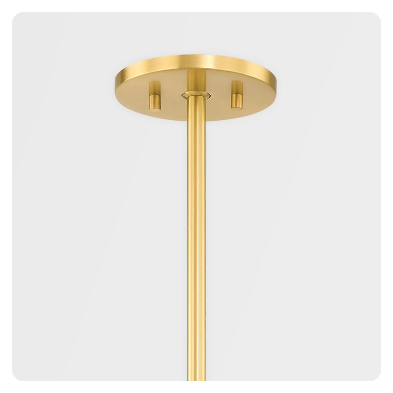 Viera 1 - Light Single Pendant, Aged Brass, 10" H x 19.75" W x 19.75" D