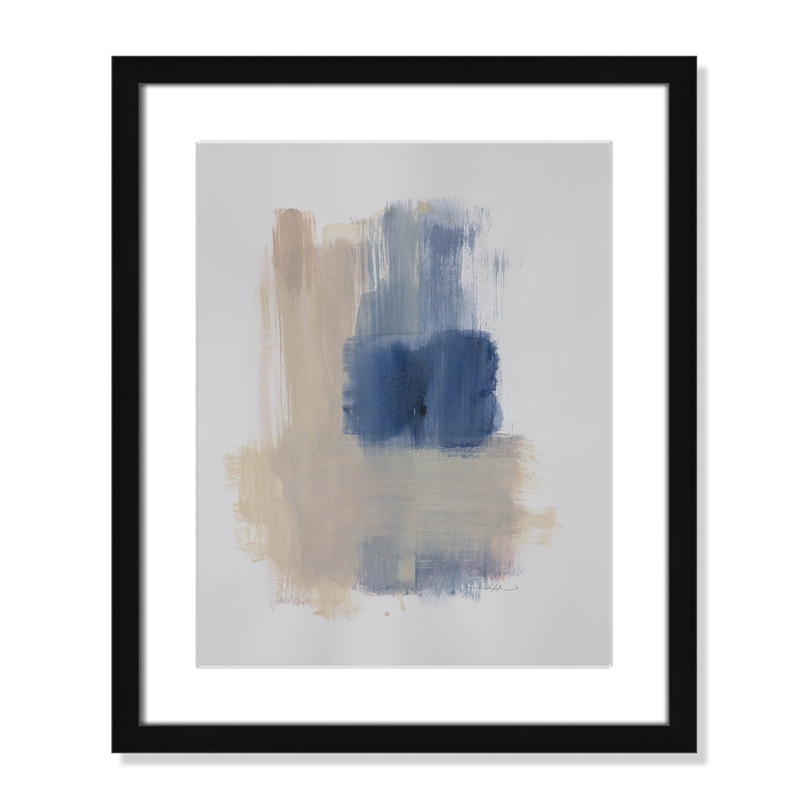 Powder Room Wash III by Casa Fine Arts, 19" H x 16" W x 1.25" D, Black Matted Picture Framed