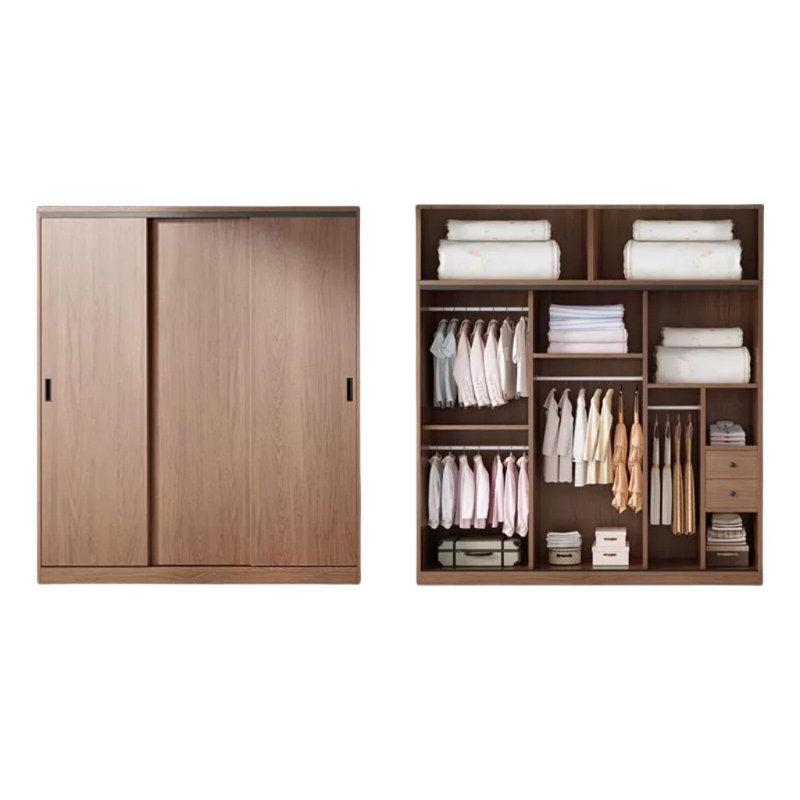 Simple Classic Walnut Wardrobe, 94" H x 71" W x 24" D