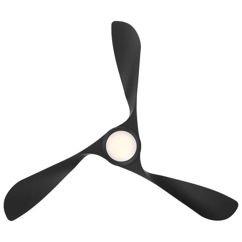 Ventilateur de plafond 54 "à DEL à 3 pales avec télécommande et ensemble d'éclairage inclus, Noir mat