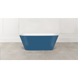 Vetralla Painted 58-3/4" x 29-1/8" Freestanding Soaking Bathtub in Volcanic Limestone™ with Overflow Hole