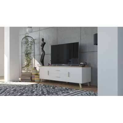 Horton Unfinished TV Stand for TVs up to 88" with Fireplace Included