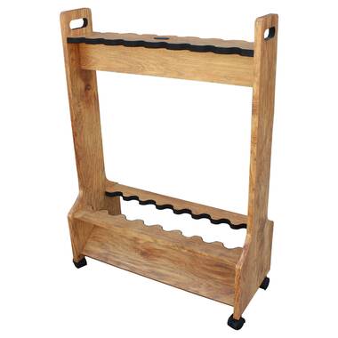 American Cherry 16 Rolling Double Sided Rod Storage Rack Arlmont & Co.