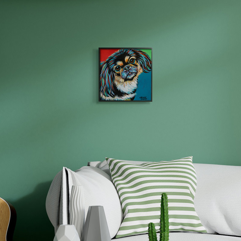 «Spaniel Dog Portrait Chroma Pop» par Carolee Vitaletti - impression sur toile, H 12 po x l 12 po x P 1,5 po