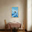 Art abstrait sur toile, vagues bleues tourbillonnantes