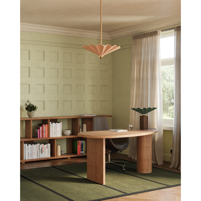 Furrow 16-in Red dimmable LED Pendant, 16-in, Pink