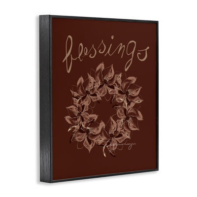 «Blessings Brown Autumn Wreath», giclée encadrée, conception par Susan Lugar