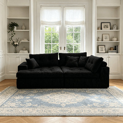 Corduroy L-Shaped Sectional – Compression-Molded Foam, Chaise