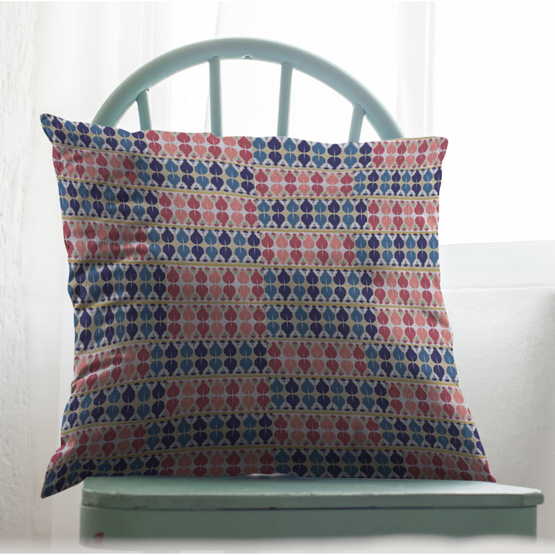  Housse et insert de coussin carré Spades, Rouge / bleu, 18 po x 18 po