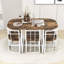 Ensemble de table de salle à manger moderne de 7 pièces avec table compacte en faux marbre 55 pouces pour 6 personnes TopMAX-606929996-606929998