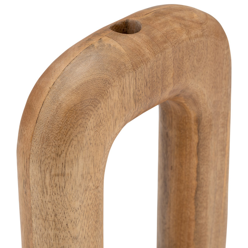 Vase en bois Mango, H 10 po x l 9 po x P 2 po