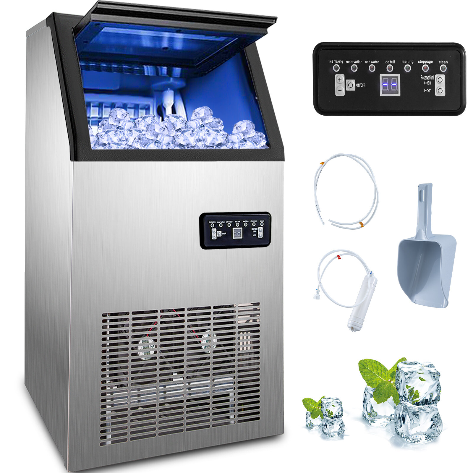 How do you clean a commercial ice machine?