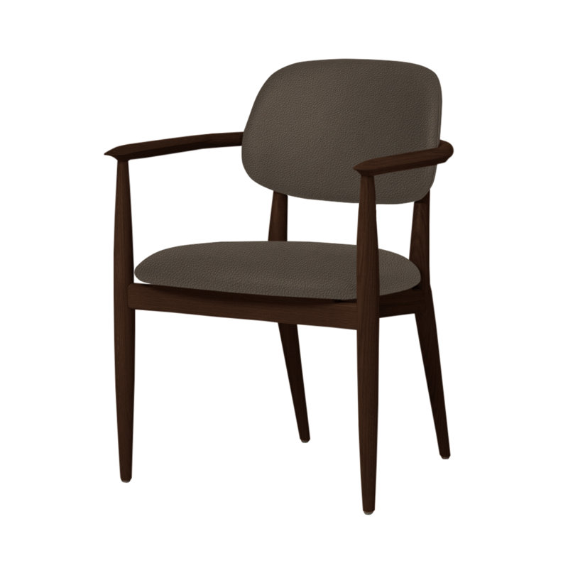 Chaise Slow de Space Copenhagen, Chêne brun foncé, Gris oméga