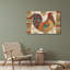 Art sur toile tendue avec châssis Daphne, "Rooster Rainbow IVA"-103097829