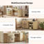 Table de couture pliante avec abattant, table de bricolage roulante, naturel-119458098