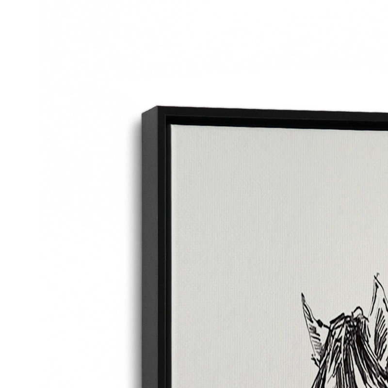 Reproduction d'art sur toile, "Trot" par Anne Tavoletti, H 20 po x l 20 po, Cadre flottant, Noir