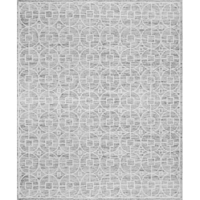 Tapis gris clair noué à la main de haute qualité