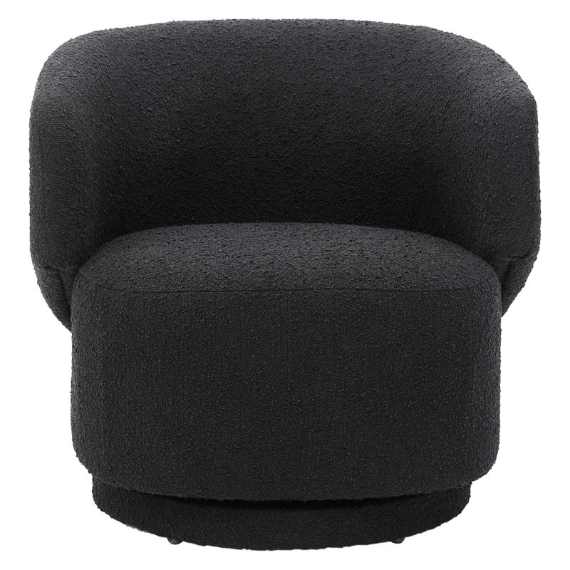 Modway Celestia Boucle Fabric Swivel Chair, Black Polyester Blend