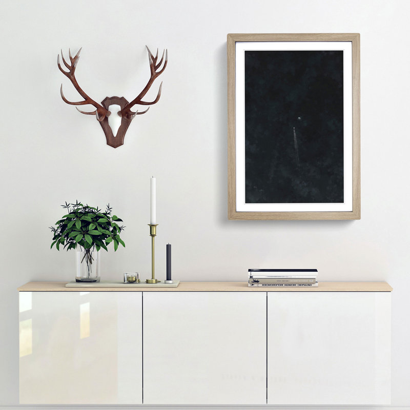 Airplane to the Moon - Picture Frame Painting Print, 87cm H x 62cm W x 2cm D, Oak Framed