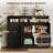 47" Farmhouse Sideboard Buffet Cabinet with Drawers & Built-In Power Hub, Rustic Coffee Bar Pantry Storage Cupboard for Living or Dining Room-1449927515