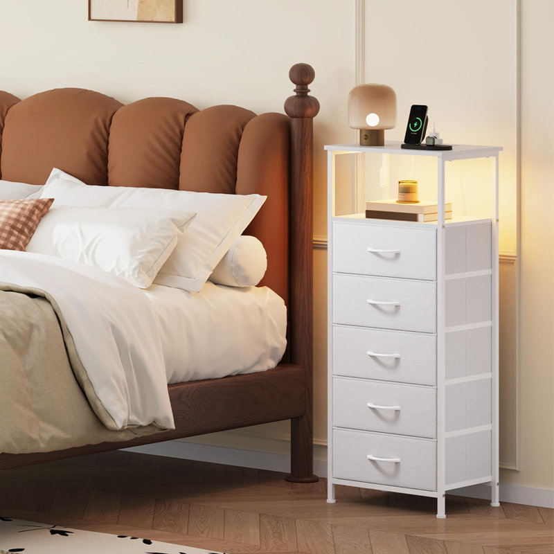 5 Drawer Storage Drawer, White