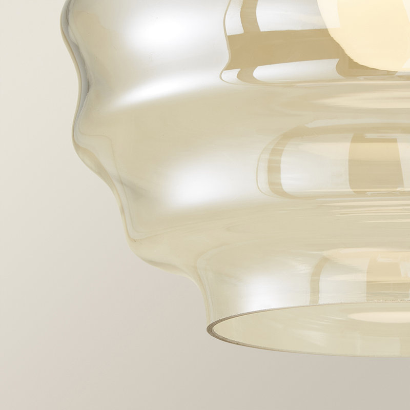 Deaudre 19cm H Glass Round Pendant Shade ( Slip-On ) in Beige