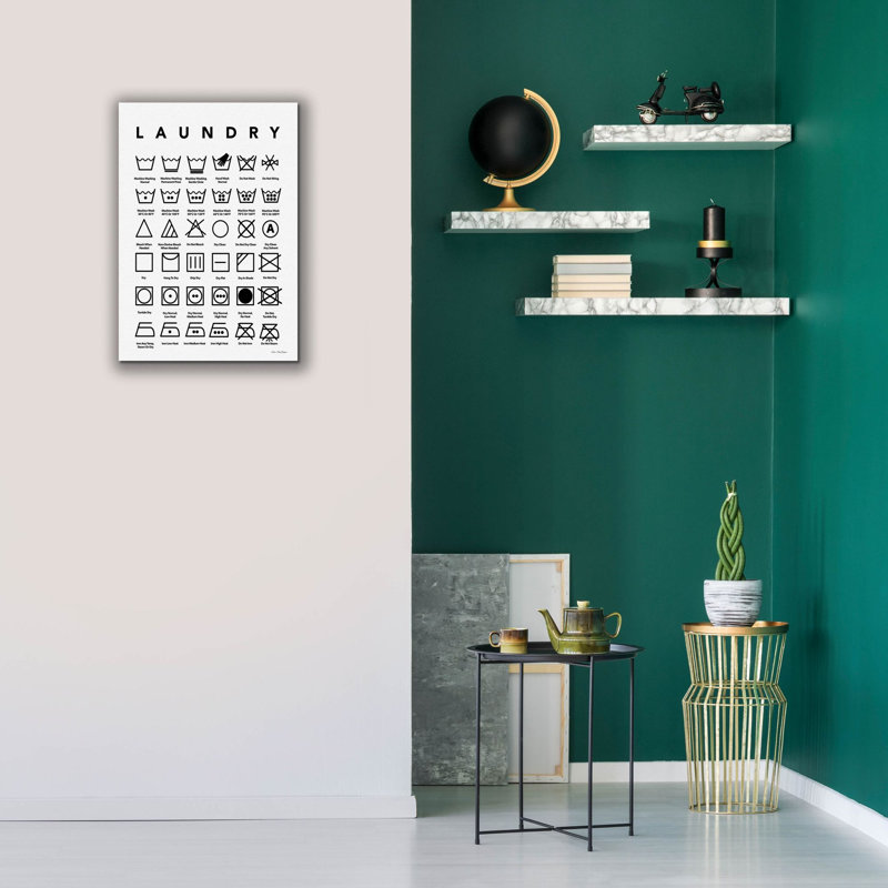 «Laundry Symbols» par Seven Trees Design, art mural sur toile, H 26 po x l 18 po x 1,5 po