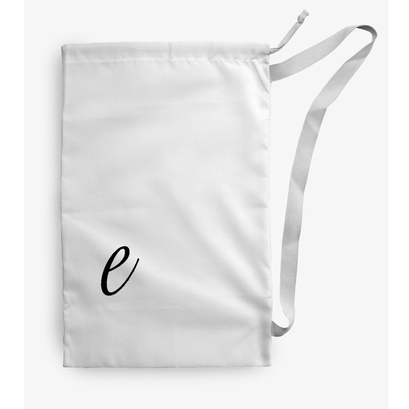 Fabric Laundry Bag with Handles, Medium (36" H x 28" W), White/Black