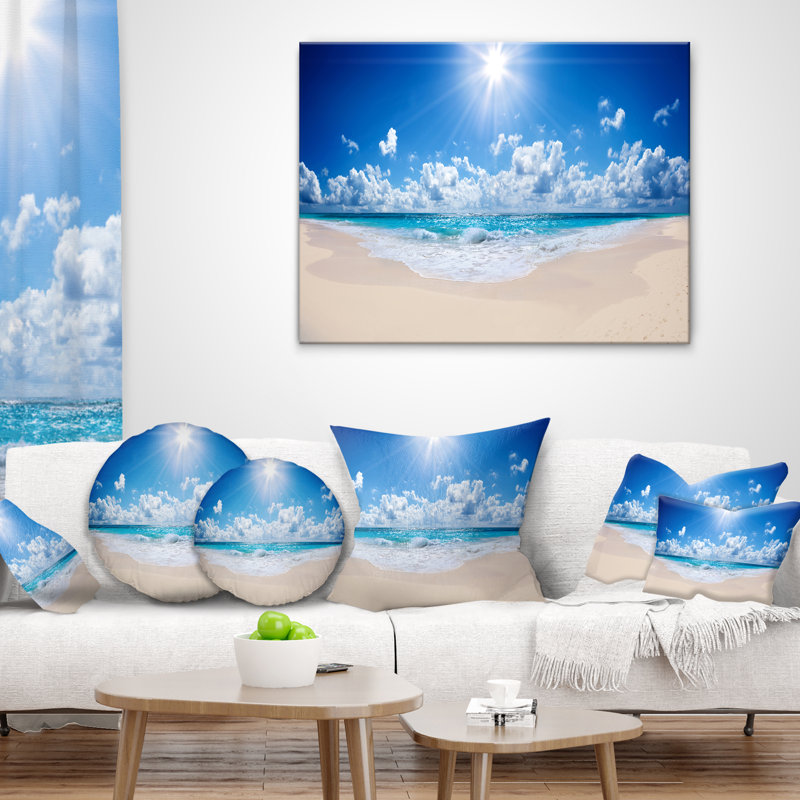 Coussin décoratif magnifique plage magnifique - Sea & Shore, 16 po x 16 po, Carré